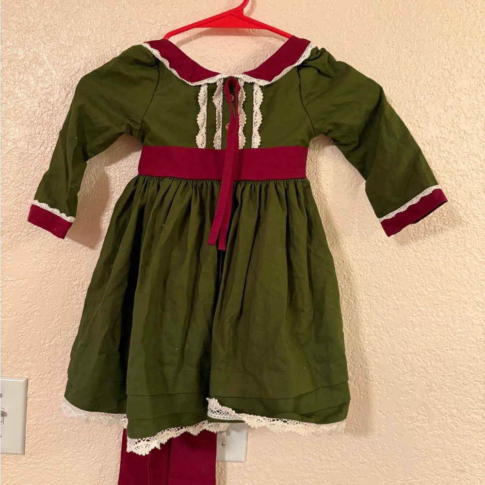 Kids Green and Red Christmas Dress